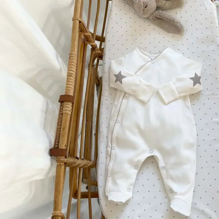 Pyjama fin avec coudières grises T. 6 mois
