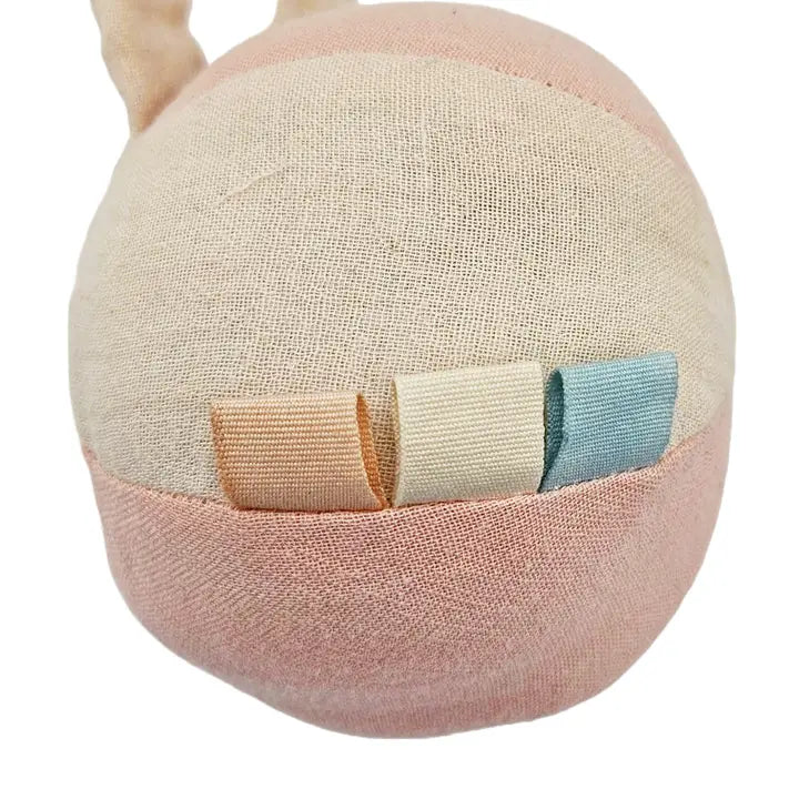 Balle Hochet Douce Bio Lapin Coquille de Sable
