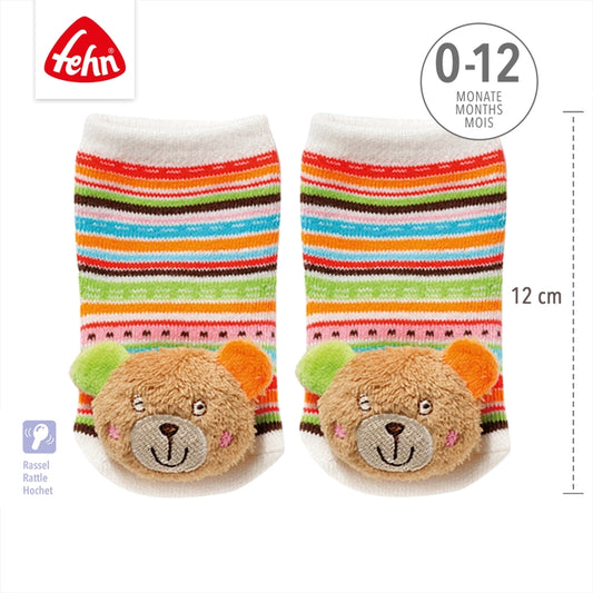 Chaussettes hochet ours - jouet éducatif de 0 à 12 mois