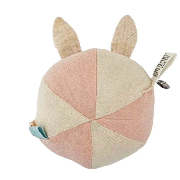 Balle Hochet Douce Bio Lapin Coquille de Sable