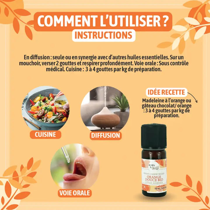Huile essentielle orange douce bio 10 mL