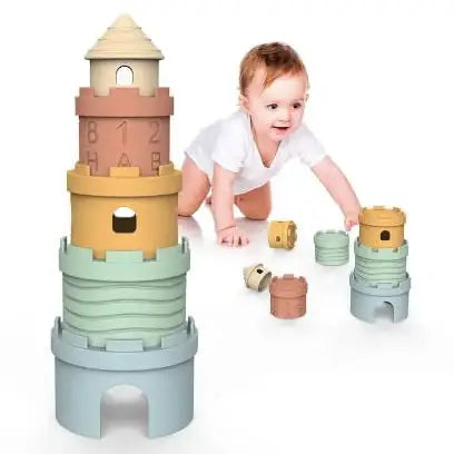 Jouet éducatif de château empilable Montessori