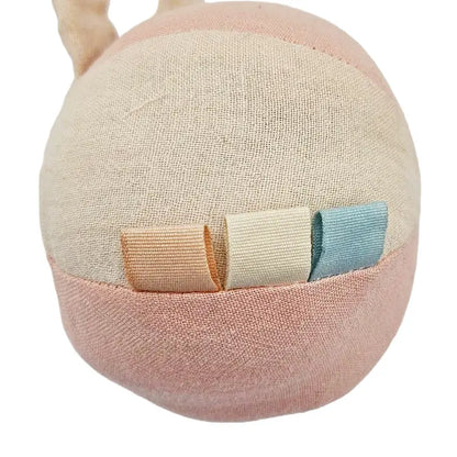 Balle Hochet Douce Bio Lapin Coquille de Sable