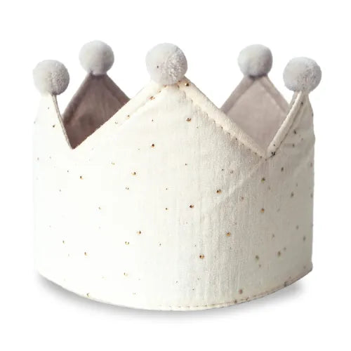 Couronne en mousseline détails dorés - Beige