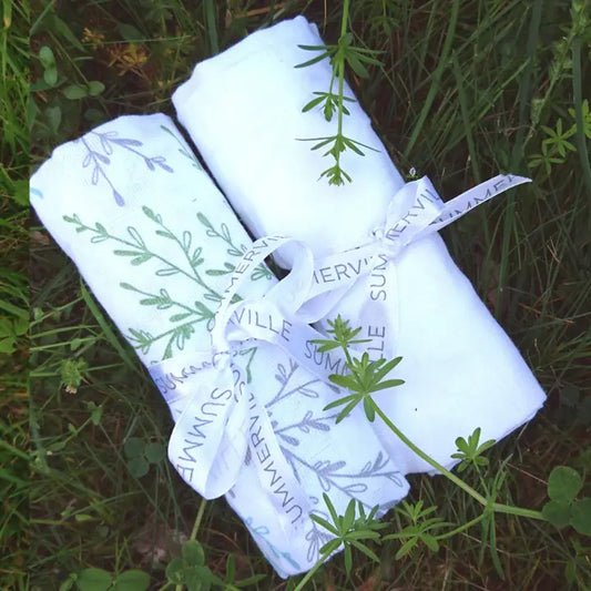 Lot de 2 couvertures en mousseline bio Printemps
