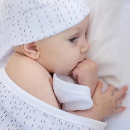 Couverture bio pour bébé White line