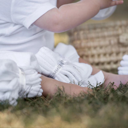 Lot de 5 carrés de lavage bébé en coton bio blanc