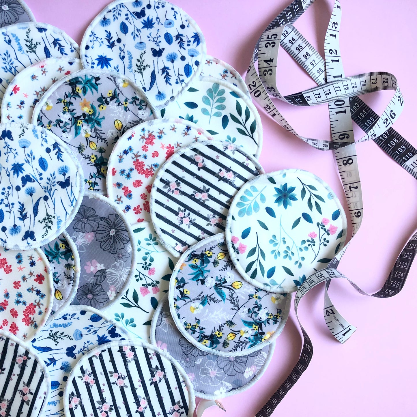 12 coussinets d'allaitement réutilisables