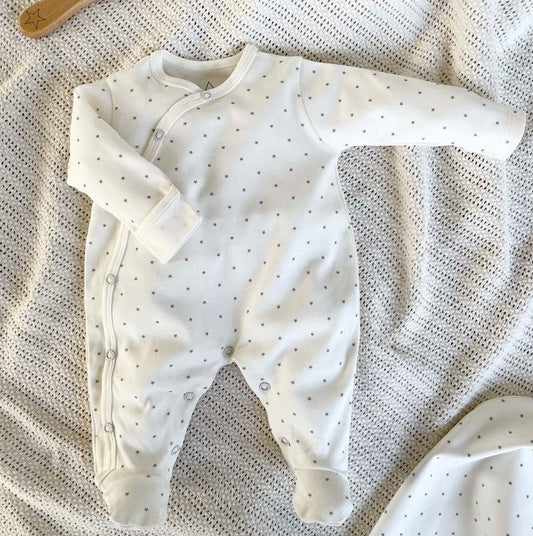 Pyjama épais étoiles grises T. 6 mois