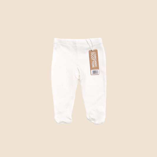 Pantalon bébé pieds écru T. 3-6 mois