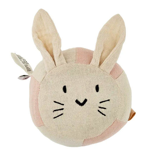 Balle Hochet Douce Bio Lapin Coquille de Sable