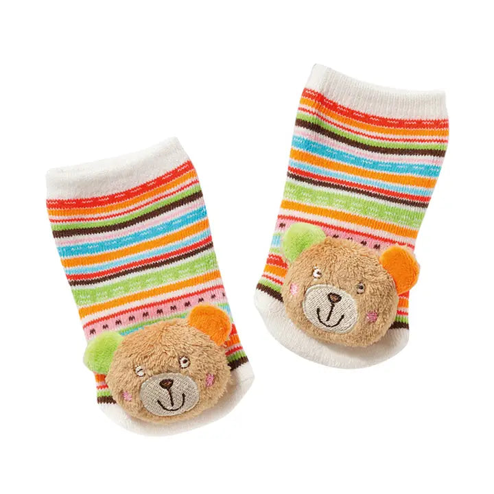 Chaussettes hochet ours - jouet éducatif de 0 à 12 mois